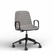 Sofia Chair with Gas Lift Castor Base Light Grey Black Powdercoat Yes