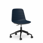 Sofia Chair with Gas Lift Castor Base Navy Black Powdercoat No