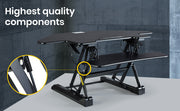 Fortia Corner Desk Riser 110cm Wide Adjustable Sit to Stand for Dual Monitor