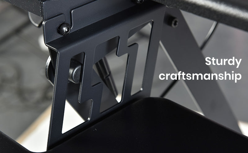 Fortia Corner Desk Riser 110cm Wide Adjustable Sit to Stand for Dual Monitor