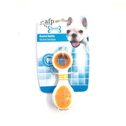 Dog Dental Rattle - Puppy Teething + Cleaning Gums Rubber Ridges Chew Orange