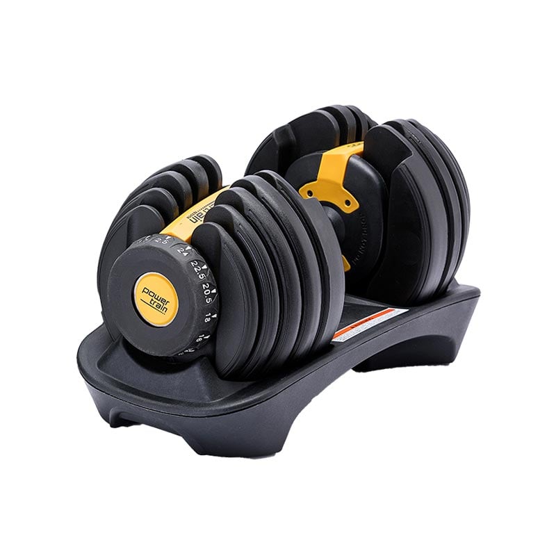 Powertrain 1x 24KG Adjustable Home Gym Dumbbell Gold