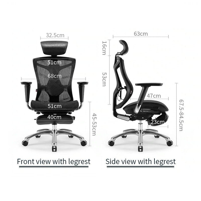 Sihoo Ergonomic Office Chair V1 4D Adjustable High-Back Breathable With Footrest And Lumbar Support