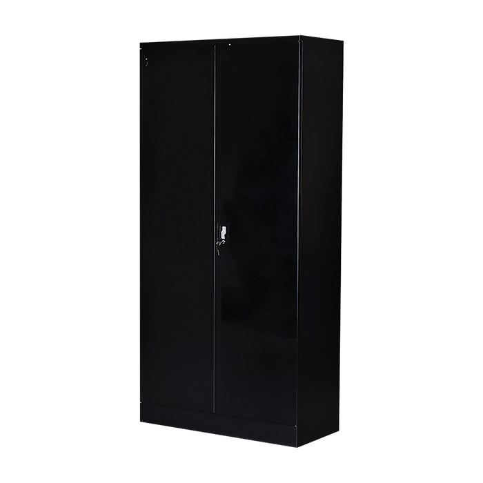 Two-Door Shelf Office Gym Filing Storage Locker Cabinet Safe- Black
