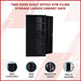 Two-Door Shelf Office Gym Filing Storage Locker Cabinet Safe- Black