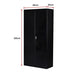 Two-Door Shelf Office Gym Filing Storage Locker Cabinet Safe- Black