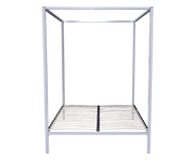 4 Four Poster Queen Bed Frame Cream