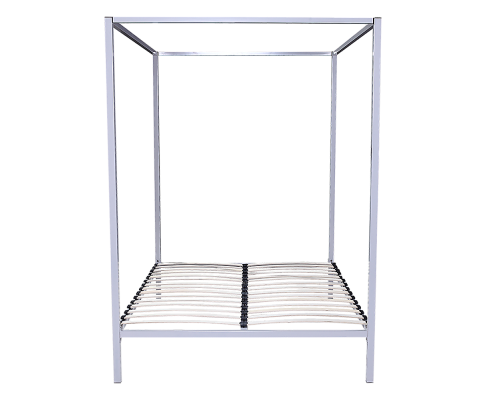4 Four Poster Queen Bed Frame Cream