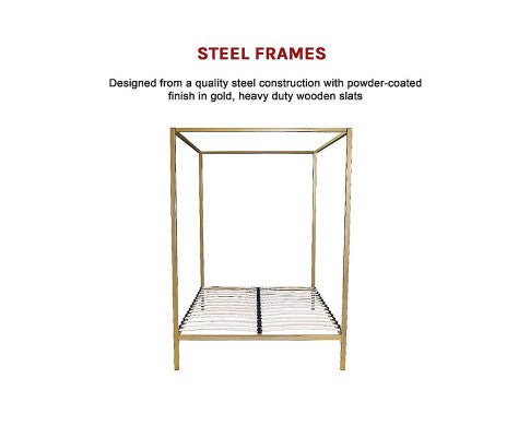 4 Four Poster Queen Bed Frame