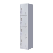 4-Door Vertical Locker for Office Gym Shed School Home Storage - Standard Lock with Keys Grey