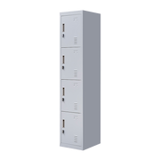4-Door Vertical Locker for Office Gym Shed School Home Storage - Padlock-operated Grey