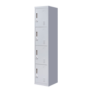4-Door Vertical Locker for Office Gym Shed School Home Storage - 3-Digit Combination Lock Grey