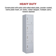 4-Door Vertical Locker for Office Gym Shed School Home Storage - 3-Digit Combination Lock