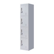 4-Door Vertical Locker for Office Gym Shed School Home Storage- 4-Digit Combination Lock Grey