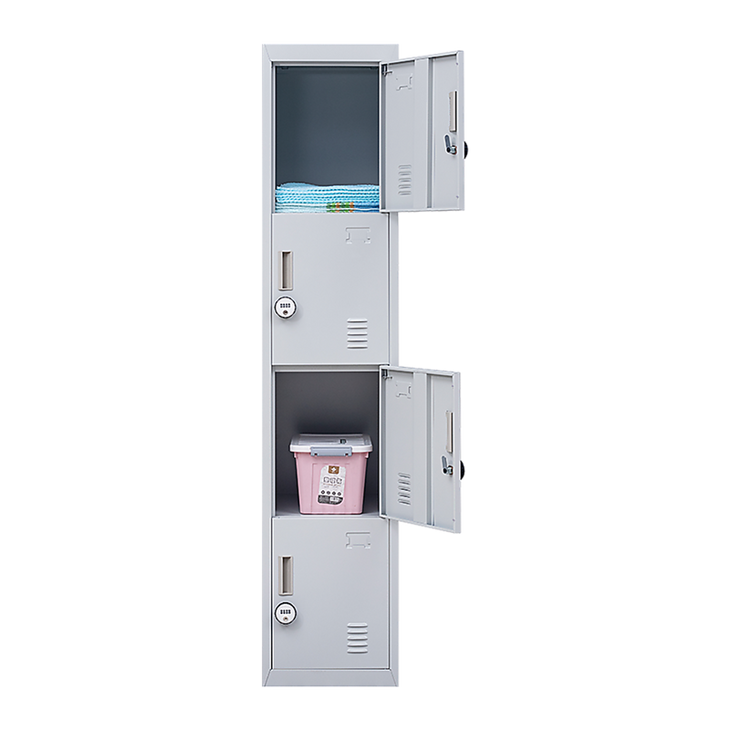 4-Door Vertical Locker for Office Gym Shed School Home Storage- 4-Digit Combination Lock