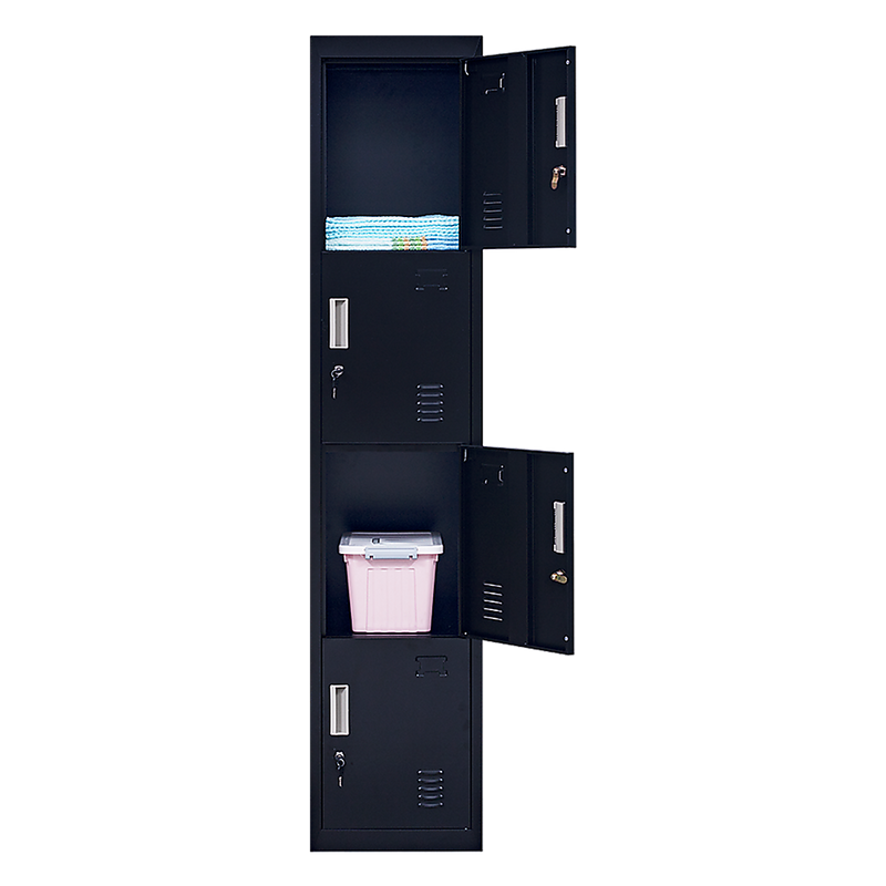 4-Door Vertical Locker for Office Gym Shed School Home Storage - Standard Lock with Keys