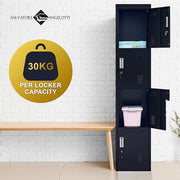 4-Door Vertical Locker for Office Gym Shed School Home Storage - Standard Lock with Keys