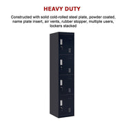 4-Door Vertical Locker for Office Gym Shed School Home Storage - Standard Lock with Keys