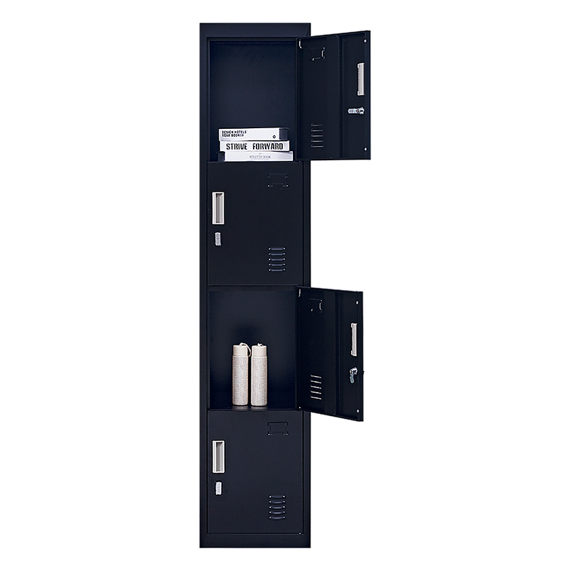 4-Door Vertical Locker for Office Gym Shed School Home Storage - Padlock-operated