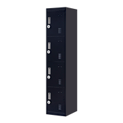 4-Door Vertical Locker for Office Gym Shed School Home Storage- 4-Digit Combination Lock Black