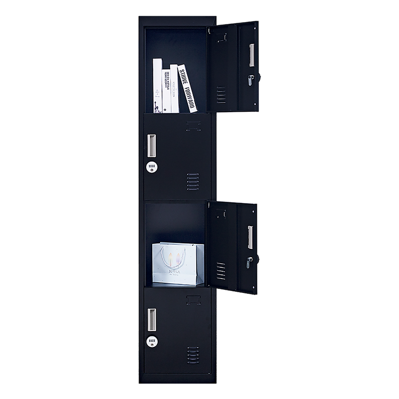 4-Door Vertical Locker for Office Gym Shed School Home Storage- 4-Digit Combination Lock