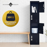 4-Door Vertical Locker for Office Gym Shed School Home Storage- 4-Digit Combination Lock