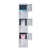 6-Door Locker for Office Gym Shed School Home Storage - Padlock-operated