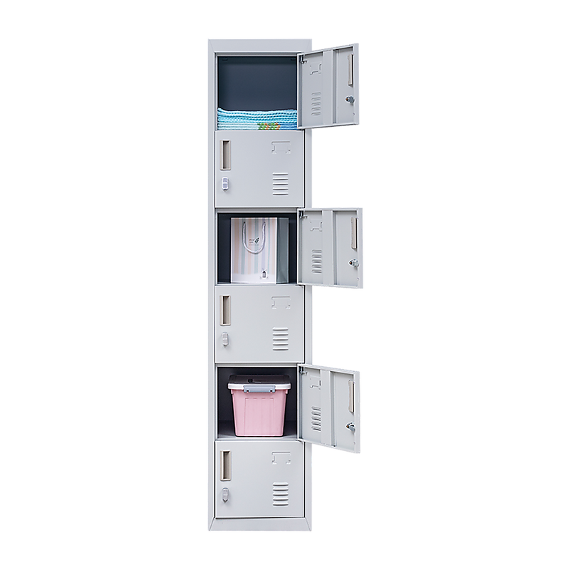 6-Door Locker for Office Gym Shed School Home Storage - Padlock-operated