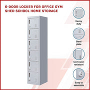 6-Door Locker for Office Gym Shed School Home Storage - 3-Digit Combination Lock