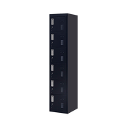 6-Door Locker for Office Gym Shed School Home Storage - Standard Lock with Keys Black