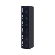 6-Door Locker for Office Gym Shed School Home Storage - Padlock-operated Black