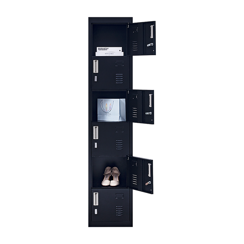 6-Door Locker for Office Gym Shed School Home Storage - Padlock-operated
