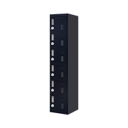 6-Door Locker for Office Gym Shed School Home Storage - 3-Digit Combination Lock Black