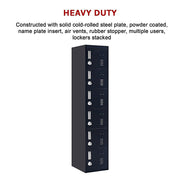 6-Door Locker for Office Gym Shed School Home Storage - 3-Digit Combination Lock