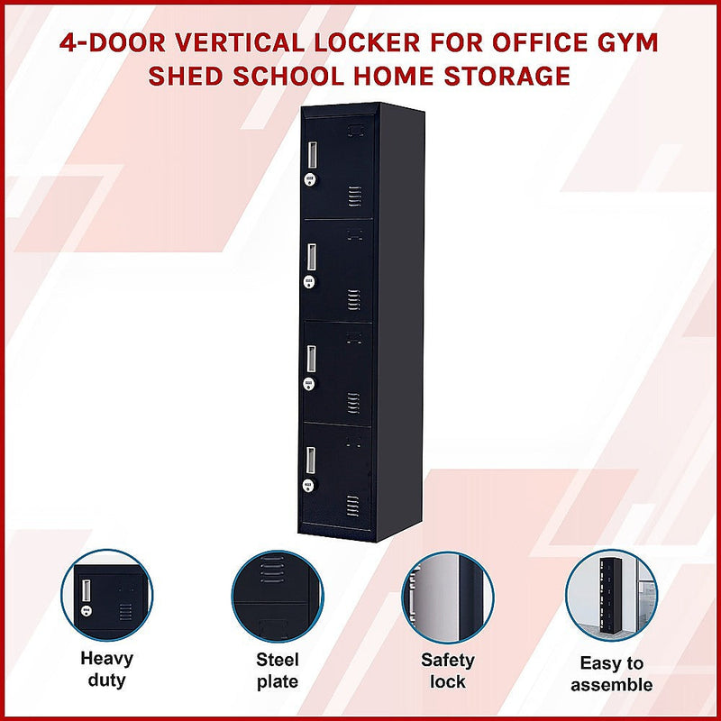 6-Door Locker for Office Gym Shed School Home Storage- 4-Digit Combination Lock