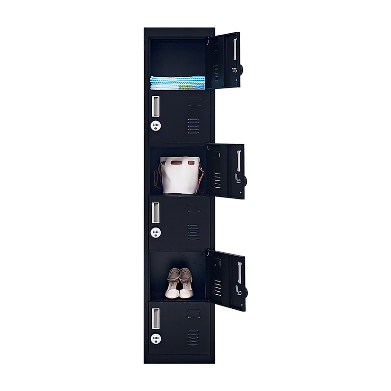 6-Door Locker for Office Gym Shed School Home Storage- 4-Digit Combination Lock