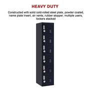 6-Door Locker for Office Gym Shed School Home Storage- 4-Digit Combination Lock