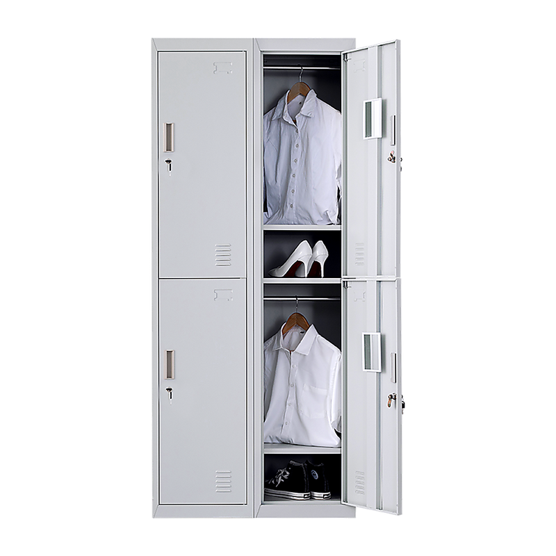 Four-Door Office Gym Shed Storage Locker- Standard Lock with 2 Keys