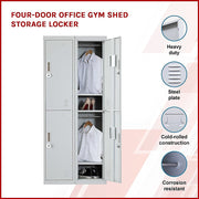 Four-Door Office Gym Shed Storage Locker-3-digit Combination Lock