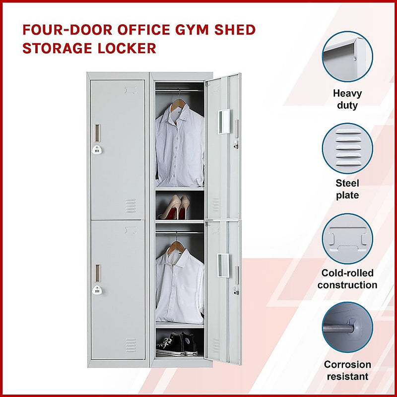Four-Door Office Gym Shed Storage Locker-3-digit Combination Lock