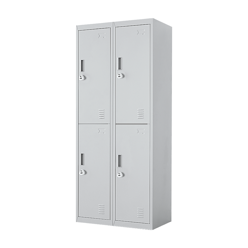 Four-Door Office Gym Shed Storage Locker-3-digit Combination Lock Grey