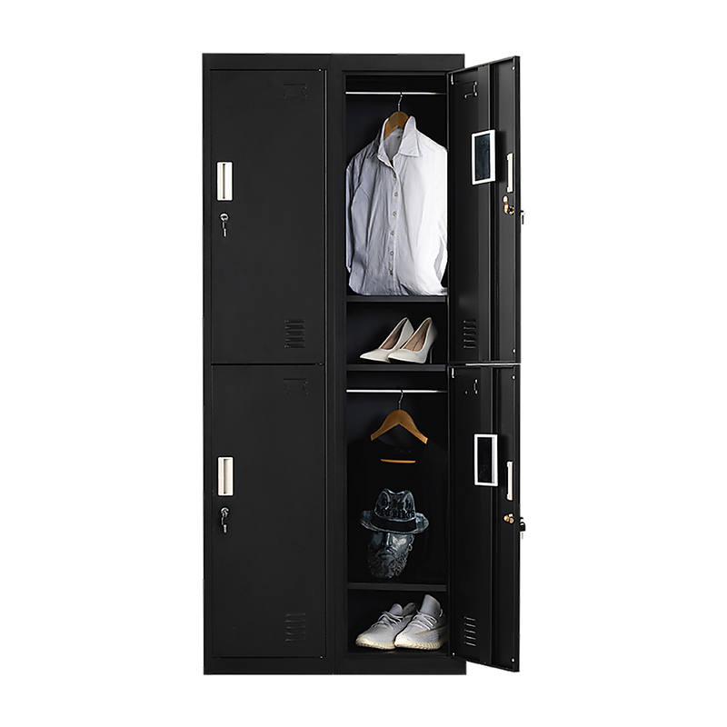 Four-Door Office Gym Shed Storage Locker- Standard Lock with 2 Keys