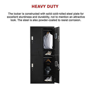 Four-Door Office Gym Shed Storage Locker- Standard Lock with 2 Keys