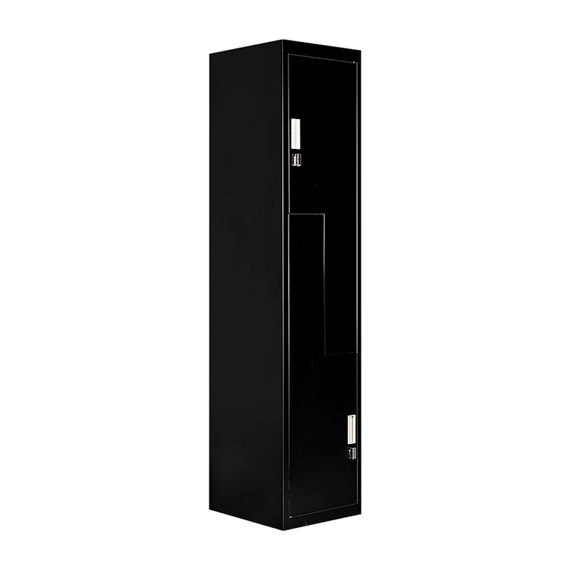 Two-Door L-shaped Office Gym Shed Storage Lockers - Padlock-operated Black