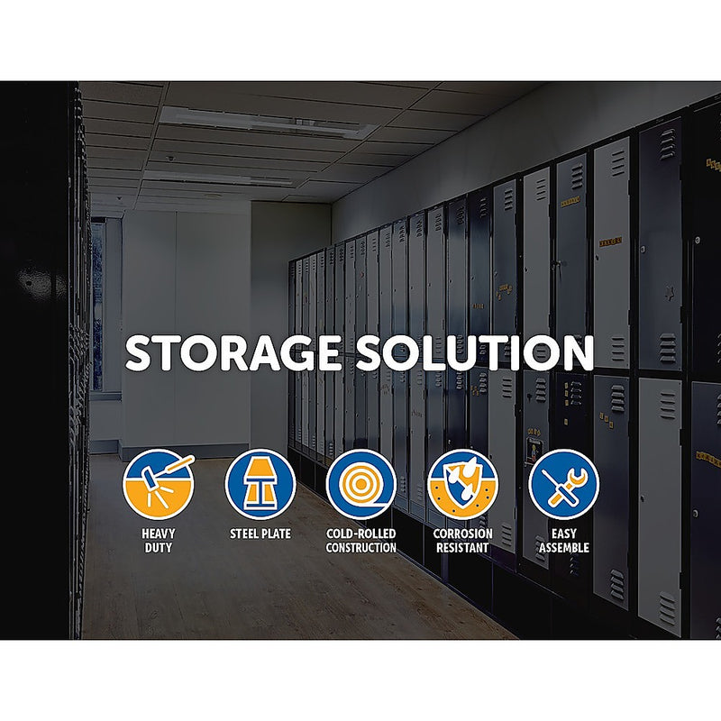 Two-Door L-shaped Office Gym Shed Storage Lockers - 3-Digit Combination Lock