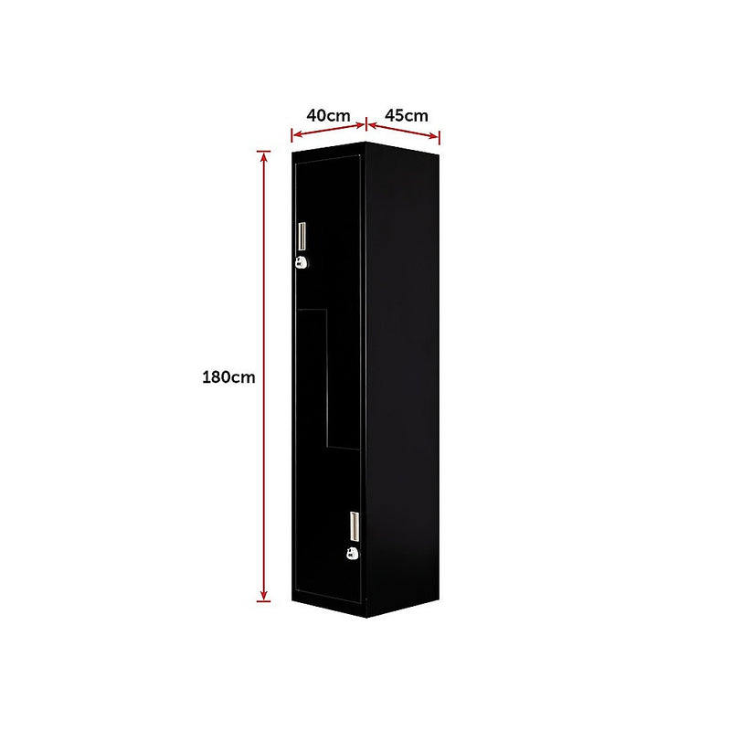 Two-Door L-shaped Office Gym Shed Storage Lockers - 3-Digit Combination Lock