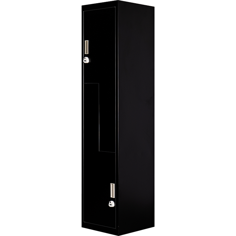 Two-Door L-shaped Office Gym Shed Storage Lockers - 3-Digit Combination Lock Black