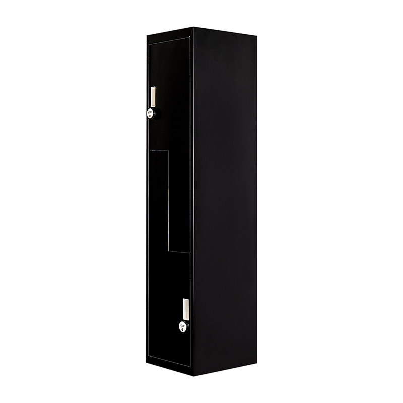 Two-Door L-shaped Office Gym Shed Storage Lockers - 4-Digit Combination Lock Black