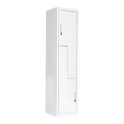 Two-Door L-shaped Office Gym Shed Storage Lockers - Padlock-operated Grey