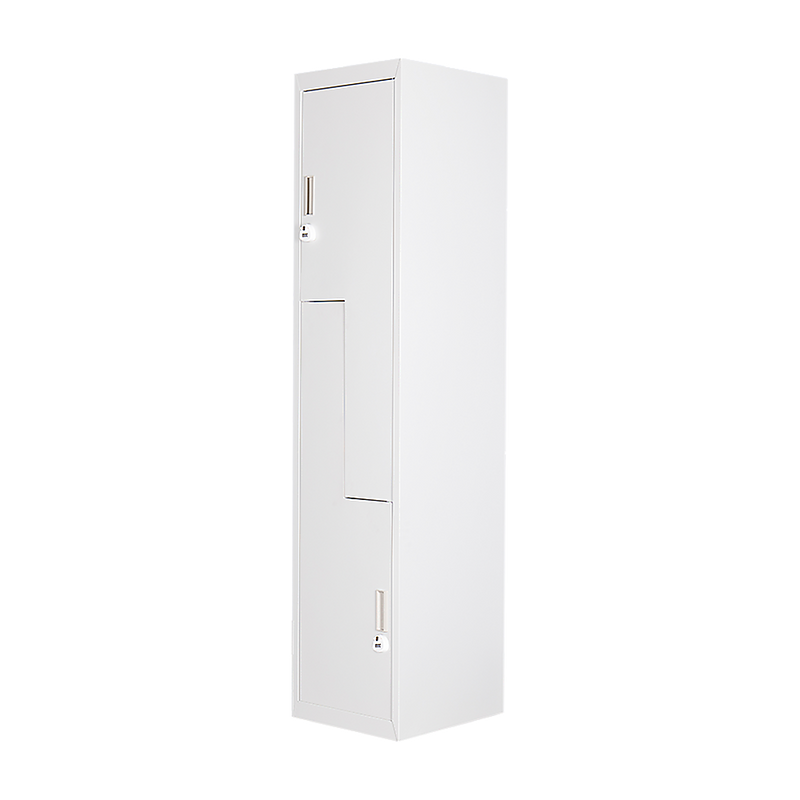 Two-Door L-shaped Office Gym Shed Storage Lockers - 4-Digit Combination Lock Grey